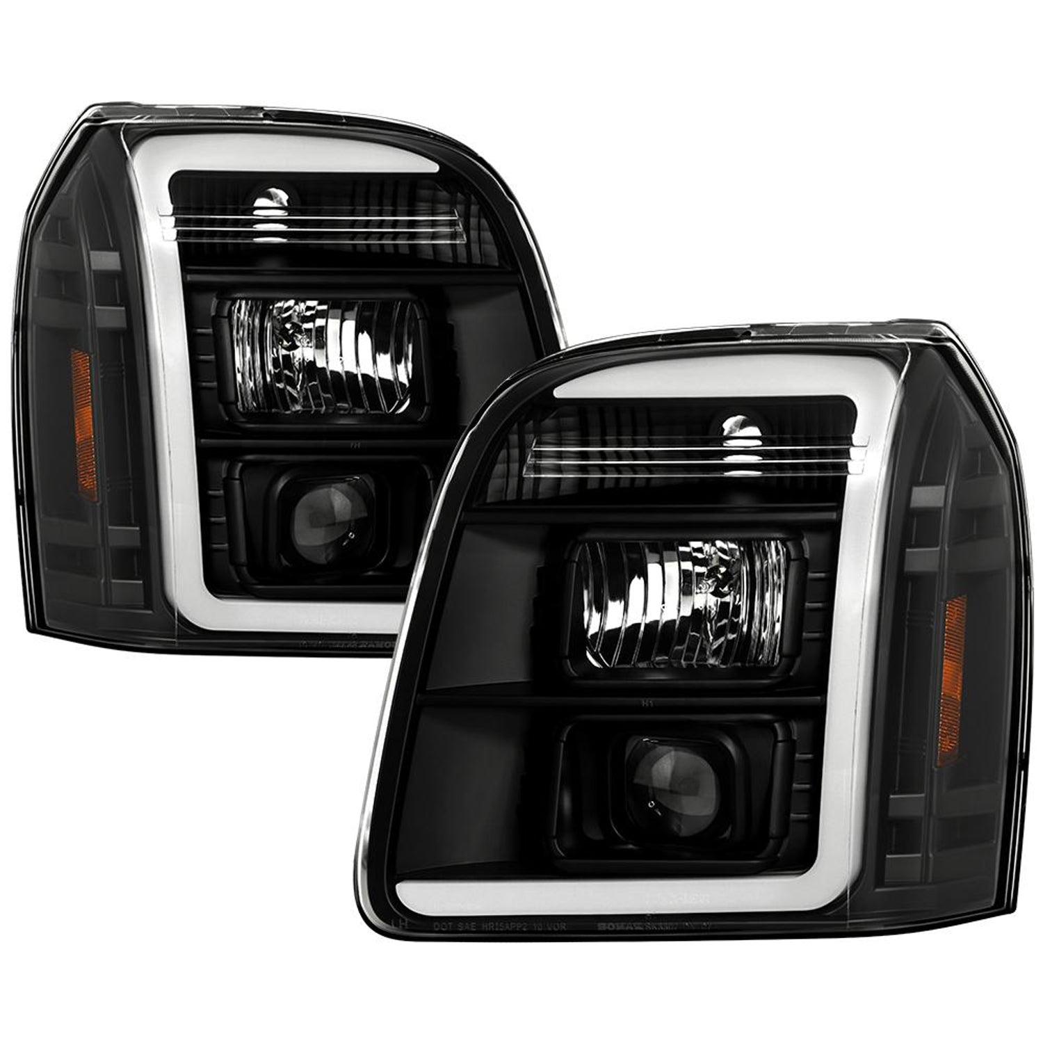 Black Version 2 High Power LED Module Headlights <br>07-14 GMC Yukon XL 1500 Yukon 07-13 GMC Yukon XL 2500