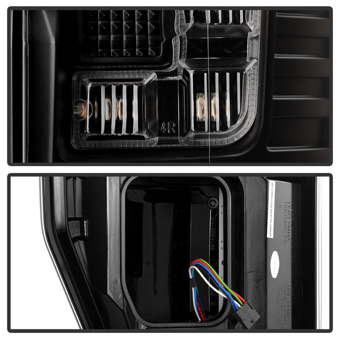 Black Set LED Tail Lights <br>17-18 Ford F-250 Super Duty