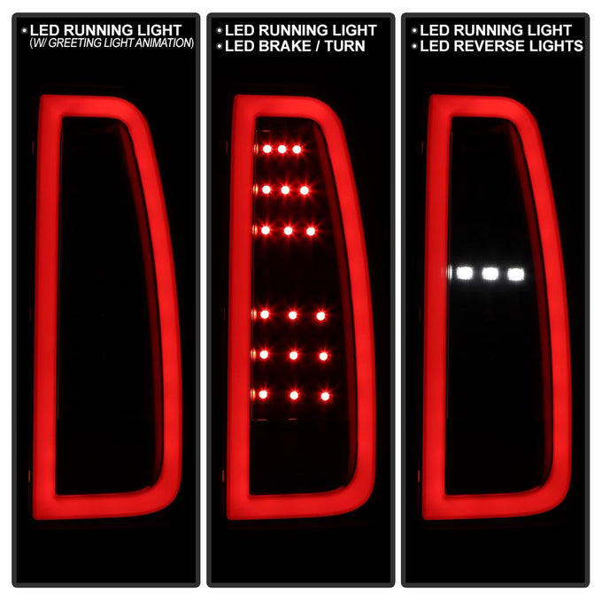 Black Smoke Light Bar LED Tail Lights <br>15-20 Chevrolet Suburban Tahoe