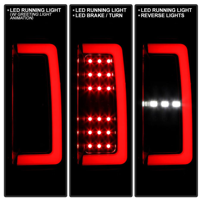Black Red Light Bar LED Tail Lights <br>15-22 Chevrolet Colorado 15-19 GMC Canyon