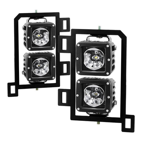 Clear Full LED Fog Lights W/Bracket and Universal Switch <br>13-18 Ram 1500