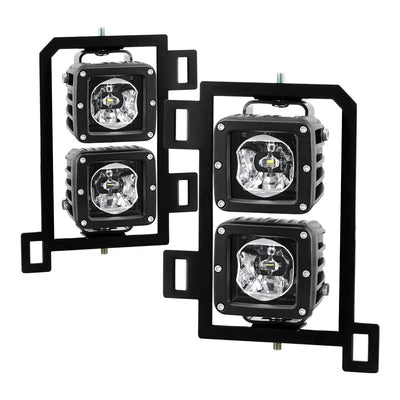 Clear Full LED Fog Lights W/Bracket and Universal Switch <br>13-18 Ram 1500