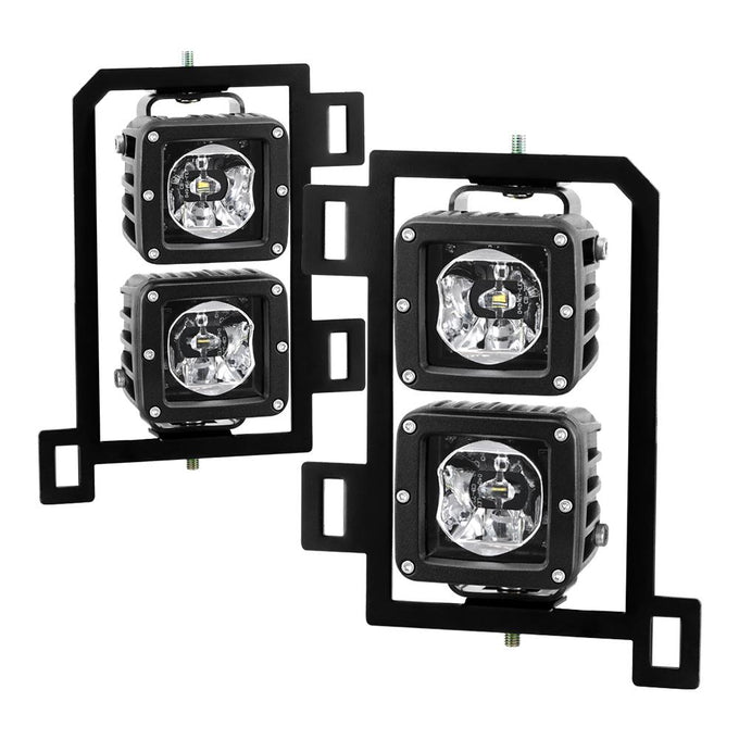 Clear Full LED Fog Lights W/Bracket and Universal Switch <br>13-18 Ram 1500