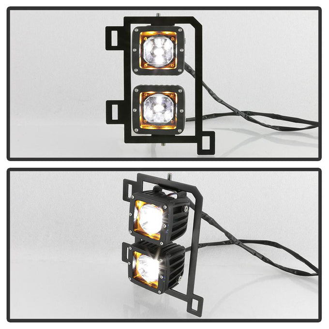 Clear Full LED Fog Lights W/Bracket and Universal Switch <br>13-18 Ram 1500