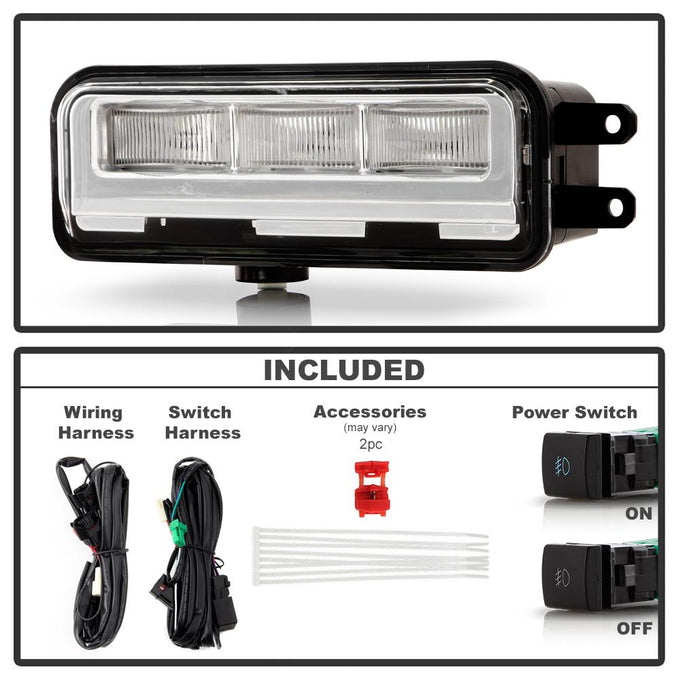 Clear OEM Full LED Fog Lights W/Switch <br>22-24 Toyota Tundra
