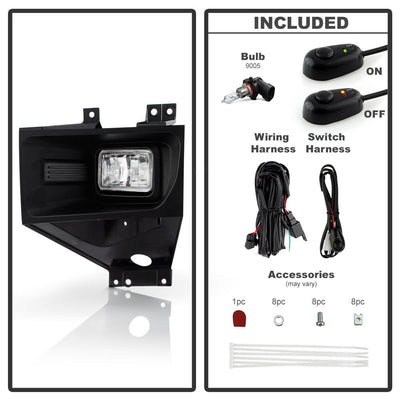 With Switch Clear OEM Style Fog Lights <br>17-19 Ford F-250 Super Duty F-350 Super Duty