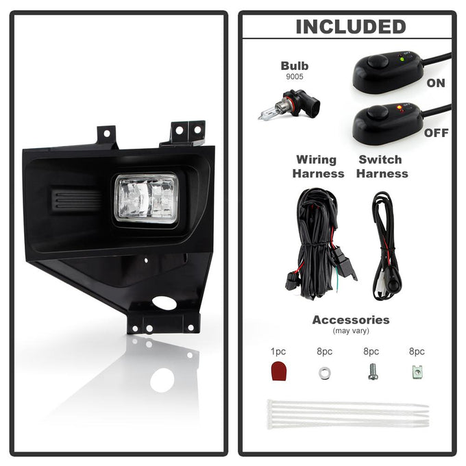 With Switch Clear OEM Style Fog Lights <br>17-19 Ford F-250 Super Duty F-350 Super Duty