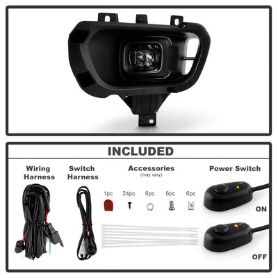 Clear Full LED OEM Style Fog Lights w/Switch <br>19-21 Ford Ranger