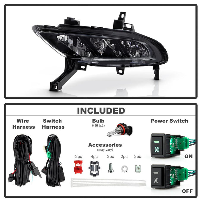 Clear OEM Fog Lights W/Switch <br>16-18 Nissan Maxima