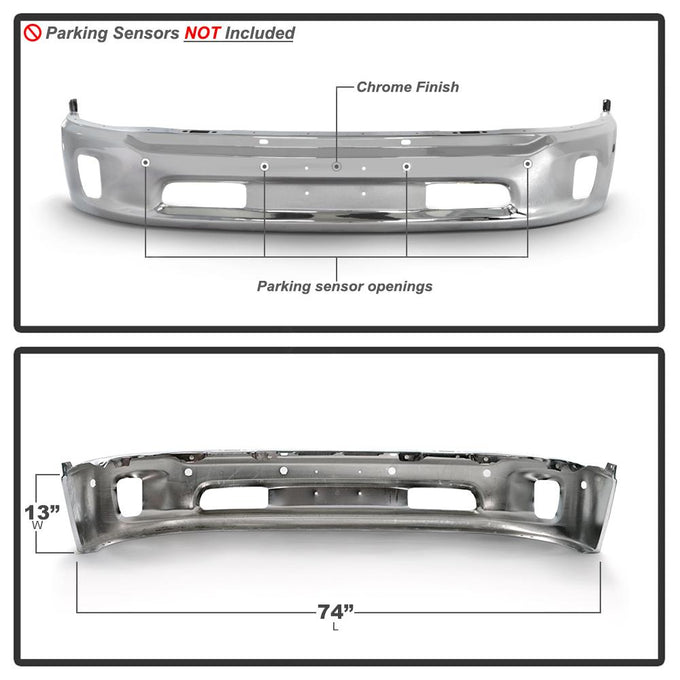 Chrome Front Bumper <br>14-18 Ram 1500