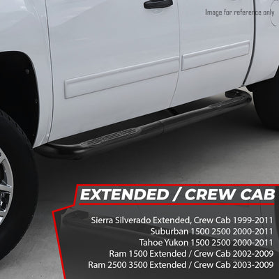4 in. Diameter Tubular Steps Nerf Bars<br>99-11 Chevy Silverado, GMC Sierra Extended Cab