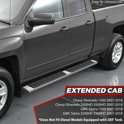 6.7 in. Wide Stainless Steel Running Board<BR>07-18 Silverado Sierra 1500, 07-19 2500/3500HD