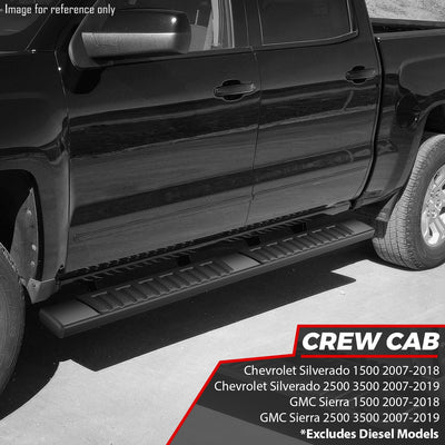 6 in. Wide Side Running Boards <br>07-19 Chevy/GMC Silverado/Sierra 1500-3500HD Crew Cab