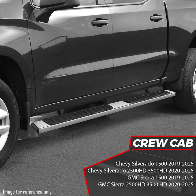 6.75 in. Wide Flat Board Running Board <br>19-25 Silverado, Sierra 1500-3500hd Crew Cab