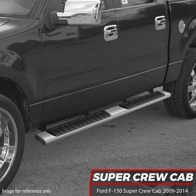 6.75 in. Wide Flat Side Step Nerf Bar Running Boards <br>09-14 Ford F-150 Super Crew Cab