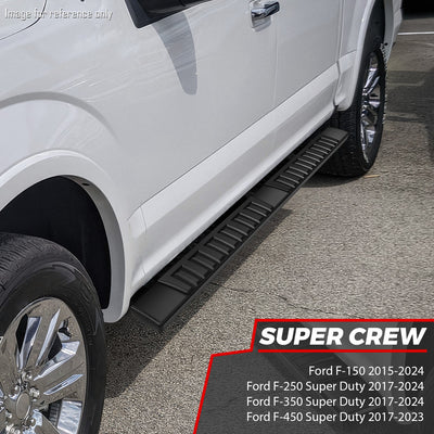 6 in. Wide Side Running Boards <br>15-24 Ford F-150, 17-24 F-250-F-450 Super Duty Super Crew Cab