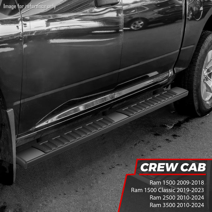 6 in. Wide Side Running Boards <br> 11-24 Ram 1500 2500 3500 Crew Cab
