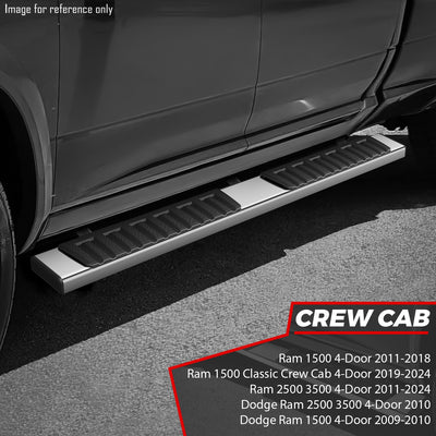 6.75 in. Wide Stainless Steel Running Board <br>2009 Dodge Ram 1500, 10-23 Ram 1500-3500 Crew Cab