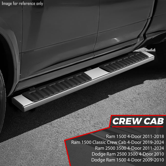6.75 in. Wide Stainless Steel Running Board <br>2009 Dodge Ram 1500, 10-23 Ram 1500-3500 Crew Cab