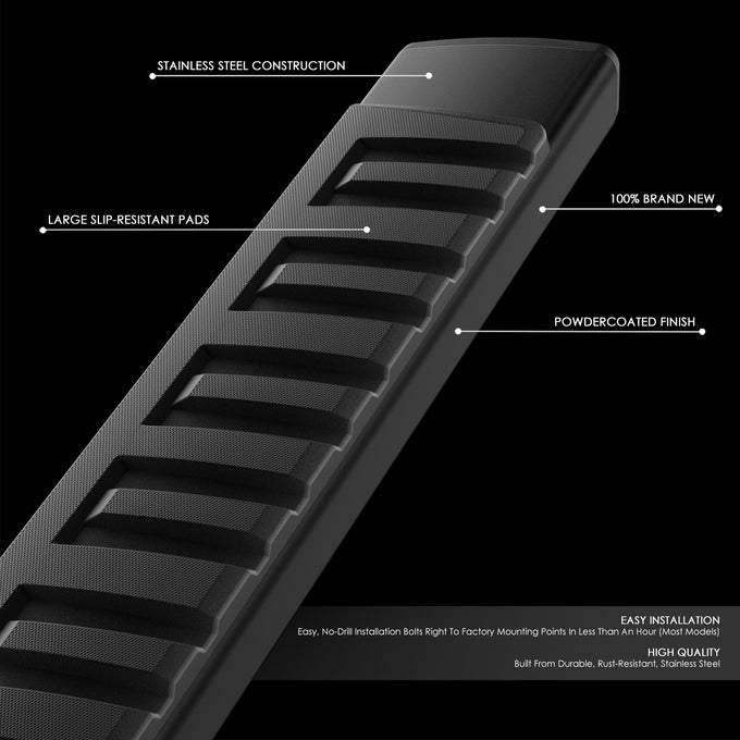 6.75 in. Wide Flat Board Running Boards <br> 07-21 Toyota Tundra Crew Cab
