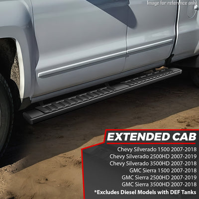 6.75 in. W Step Bar Running Boards <br>07-19 Chevy/GMC Silverado Sierra 1500 2500/3500HD