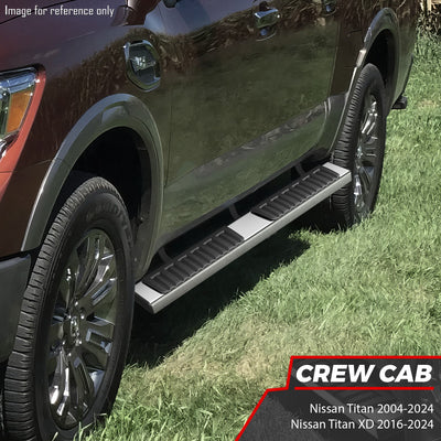 6.75 in. W Step Bar Running Boards <br>06-24 Nissan Titan XD Crew Cab