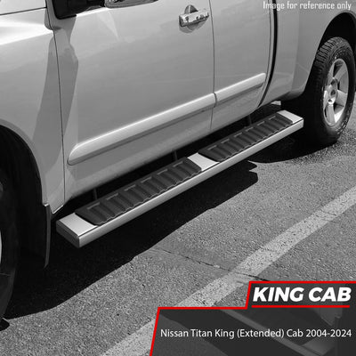 6.75 in. W Stainless Steel Running Boards <br> 04-24 Nissan Titan King Cab