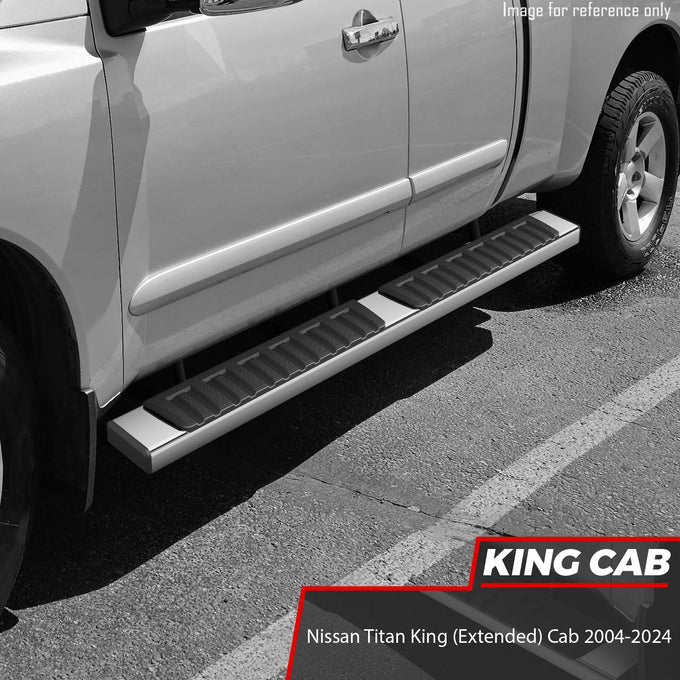 6.75 in. W Stainless Steel Running Boards <br> 04-24 Nissan Titan King Cab