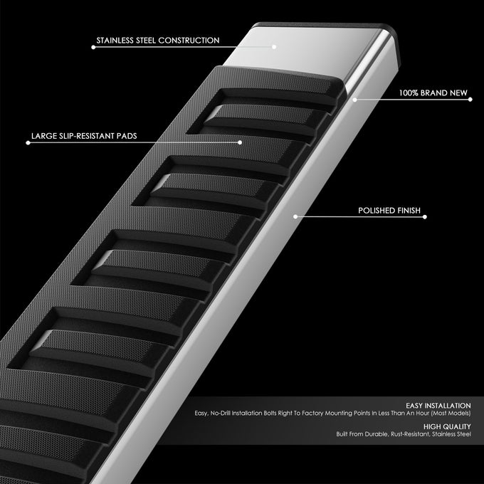 6.75 in. W Stainless Steel Running Boards <br> 05-23 Toyota Tacoma Access Cab