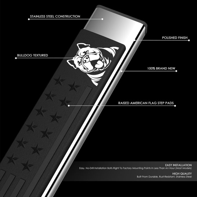 6in. W 350Lb Capacity Running Boards <br> 07-19 Chevy/GMC Silverado Sierra 1500 2500 3500HD
