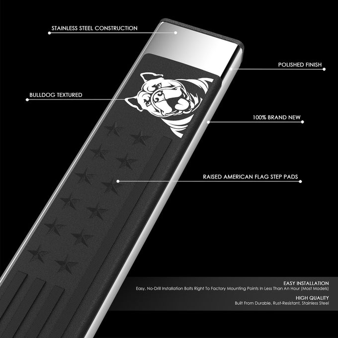 Polished Stainess Steel Running Board <br>10-23 Dodge Ram 1500 2500 3500