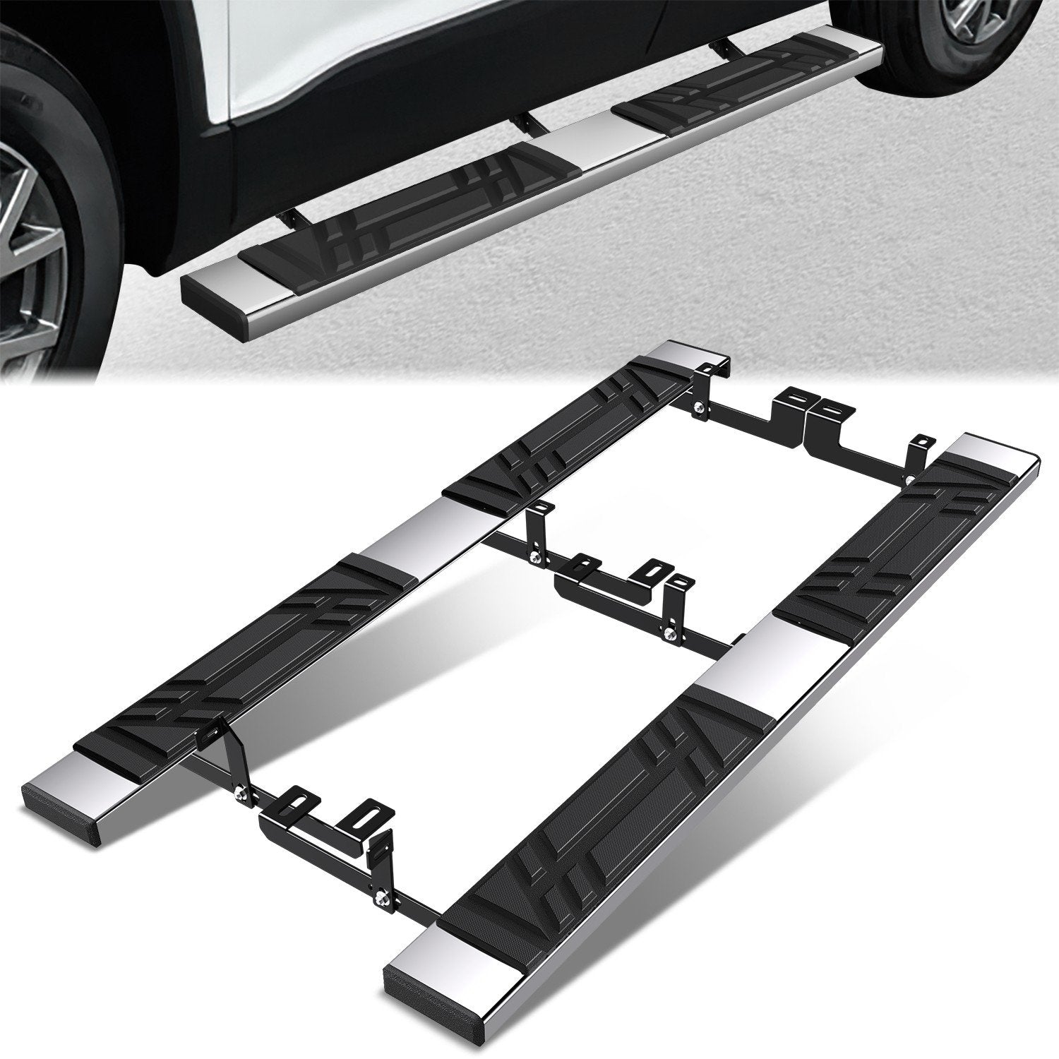 6.5 in. W Flat Step Bar Running Boards <br> 18-23 GMC Acadia