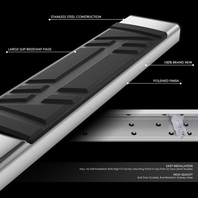 6.5 in. W Flat Step Bar Running Boards <br> 10-16 GMC Acadia