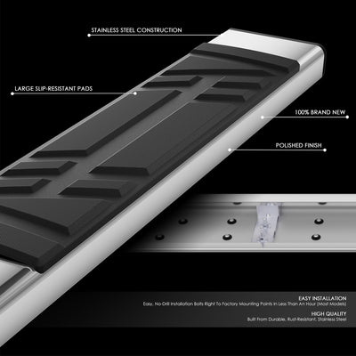 6.5 in. W Flat Step Bar Running Boards <br> 19-24 Chevrolet Blazer