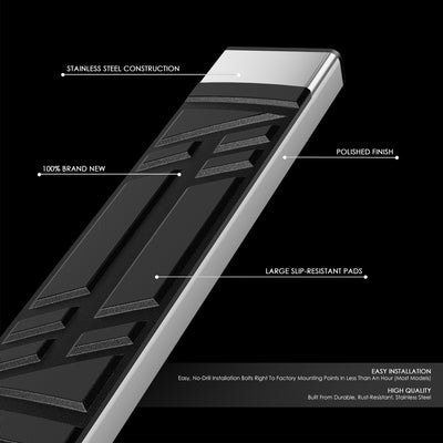 Stainless Steel Running Boards w/Mounting Brackets <br>88-02 Chevy GMC C/K-Series