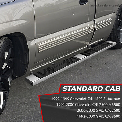 Stainless Steel Running Boards w/Mounting Brackets <br>88-02 Chevy GMC C/K-Series