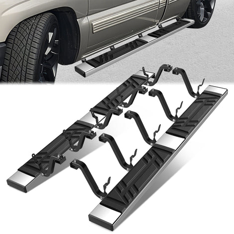 Stainless Steel Running Boards w/Mounting Brackets <br>88-02 Chevy GMC C/K-Series