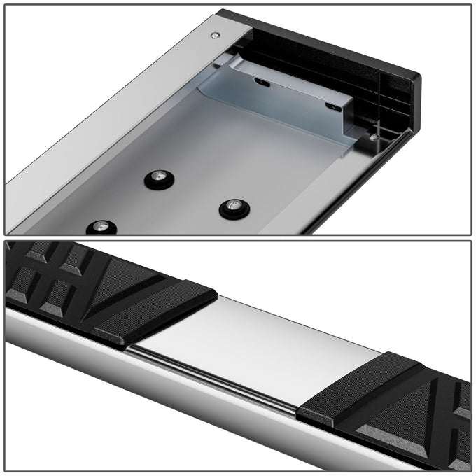 6.5 in. W Flat Step Bar Running Boards <br> 14-19 Chevy/GMC Silverado Sierra 1500-3500HD Crew Cab