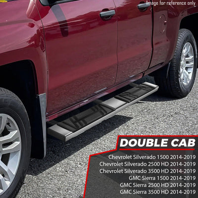 6.5 in. W Flat Step Bar Running Boards <br> 14-19 Chevy/GMC Silverado Sierra 1500-3500HD