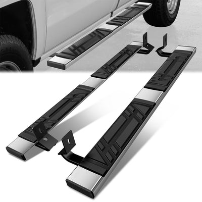 6.5 in. W Flat Step Bar Running Boards <br> 14-19 Chevy/GMC Silverado Sierra 1500-3500 HD