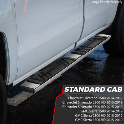 6.5 in. W Flat Step Bar Running Boards <br> 14-19 Chevy/GMC Silverado Sierra 1500-3500 HD