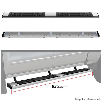 6.5 in. W Flat Step Bar Running Boards <br> 19-24 Chevy/GMC Silverado Sierra 1500 2500 3500HD Crew Cab