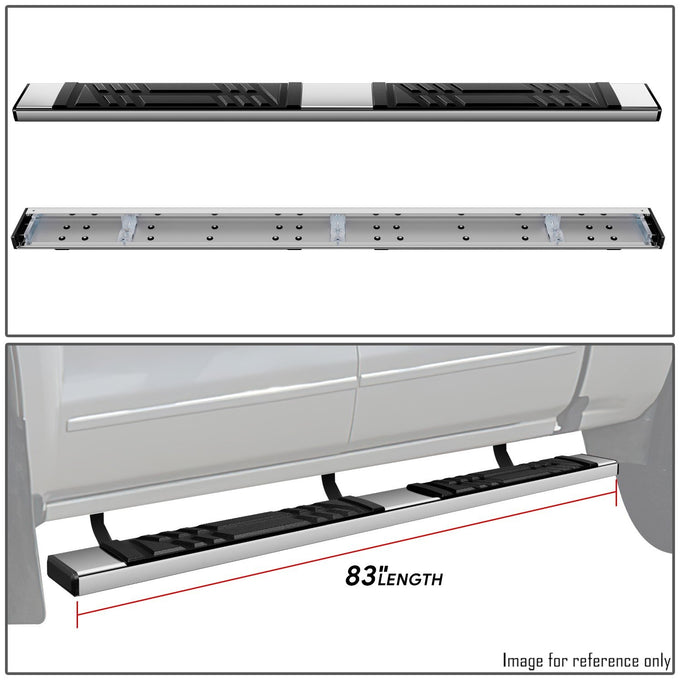 6.5 in. W Flat Step Bar Running Boards <br> 19-24 Chevy/GMC Silverado Sierra 1500 2500 3500HD Crew Cab
