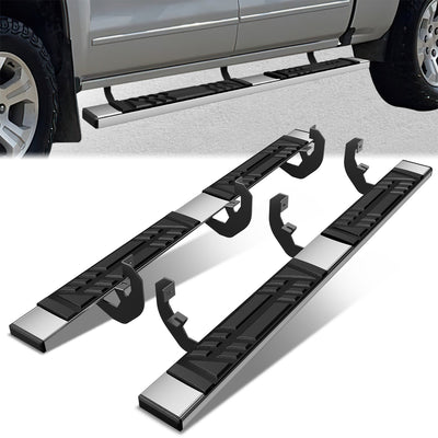 6.5 in. W Flat Step Bar Running Boards <br> 19-24 Chevy/GMC Silverado Sierra 1500 2500 3500HD Crew Cab