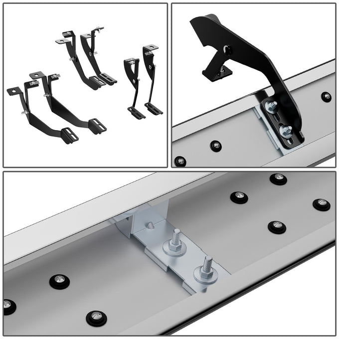6.5 in. W Flat Step Bar Running Boards <br> 01-14 Chevy/GMC Silverado Sierra 1500 2500 3500 HD Crew Cab