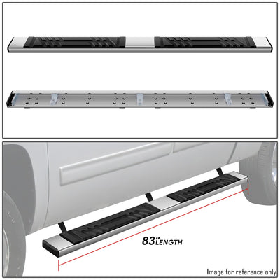 6.5 in. W Flat Step Bar Running Boards <br> 01-14 Chevy/GMC Silverado Sierra 1500 2500 3500 HD Crew Cab