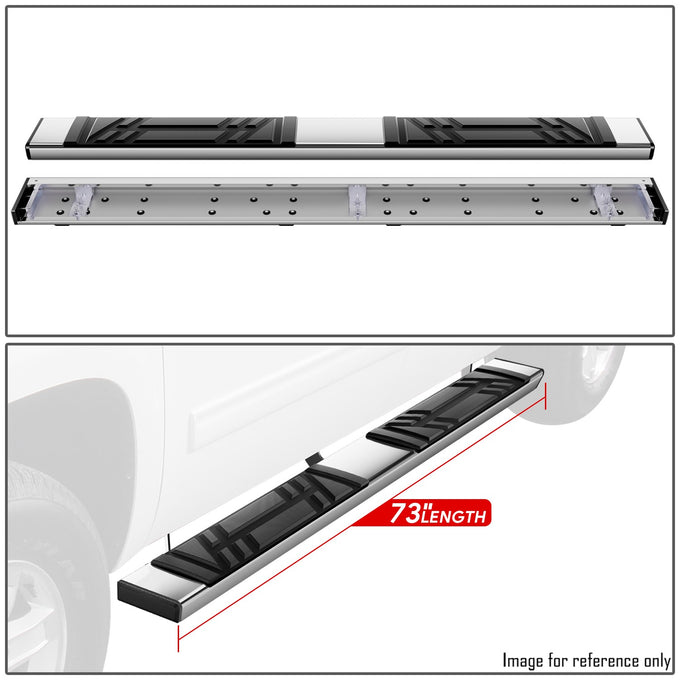 6.5 in. W Flat Step Bar Running Boards <br> 99-14 Chevy/GMC Silverado Sierra 1500 2500 Extended Cab