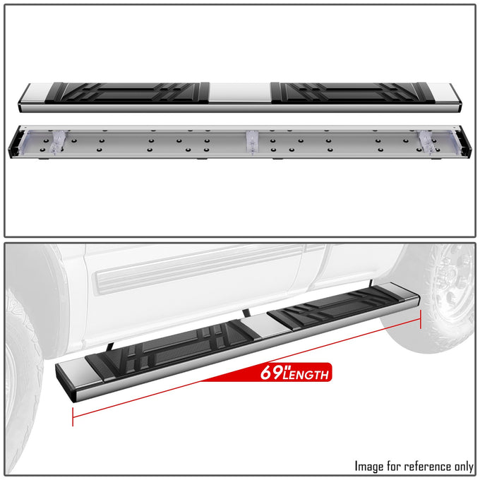 6.5 in. W Flat Step Bar Running Boards <br> 99-14 Chevy/GMC Silverado Sierra 1500 2500 Standard Cab