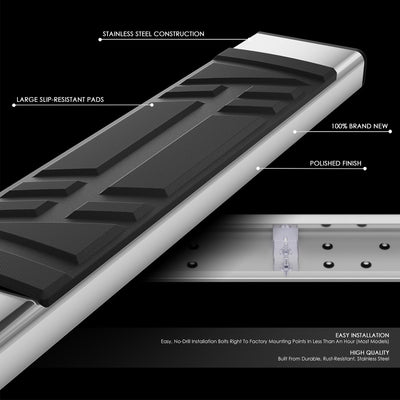 6.5 in. W Flat Step Bar Running Boards <br> 20-25 Ford Explorer, Lincoln Aviator