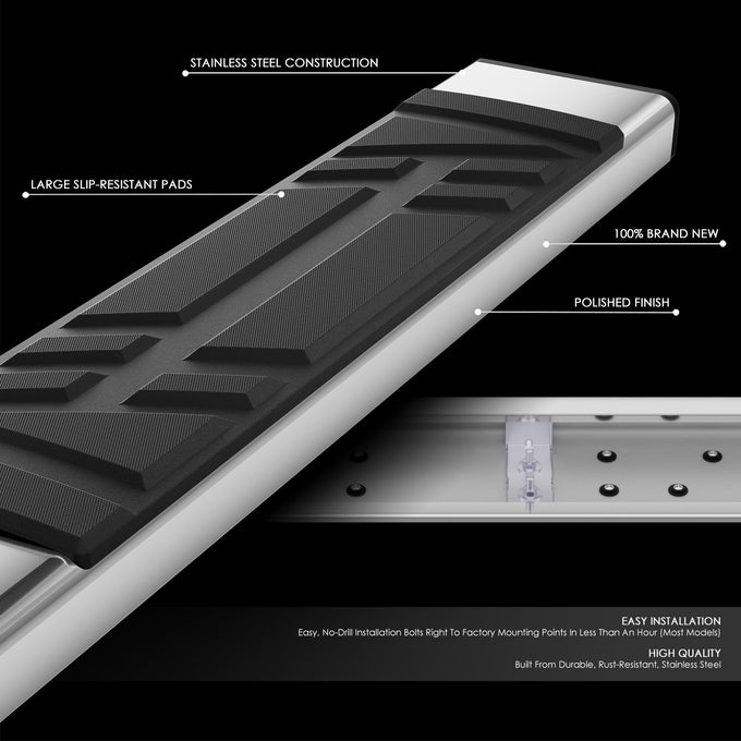 6.5 in. W Flat Step Bar Running Boards <br> 20-25 Ford Explorer, Lincoln Aviator